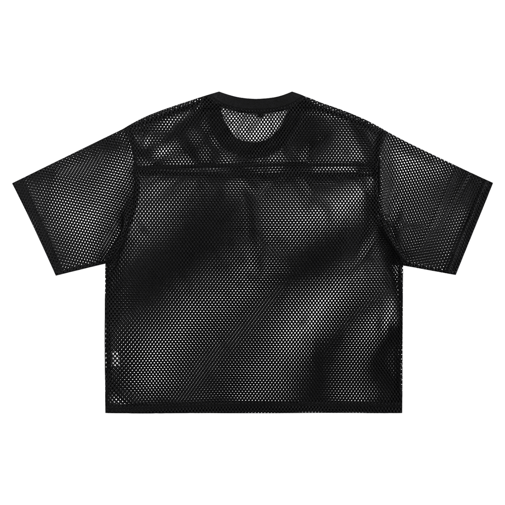 'windows' See-through Boxy Net T-Shirt